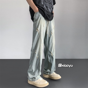 XZ616 夏季新款破洞牛仔裤休闲九分裤  TY904 P55控68图片