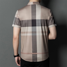 衬衫潮流上衣2024年宽松纯色百搭翻领短袖夏季POLO衫CGF1169，男装Polo衫，钱塘6003（原4033）