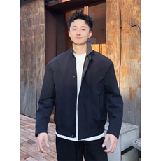 网图现货秋季拼接撞色翻领意式夹克外套立体裁剪外套夹克男P58，男装夹克，电商C306-1