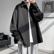 8XL-M春季衬衫外套纯色大码复古宽松轻熟风穿搭长袖衬衣CS9003P58，男装衬衫，电商B238