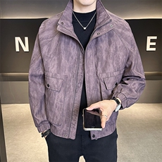美式短款宽松男装皮衣2025秋季外套男夹克偏大C317-2591-P165，男装夹克，电商C317