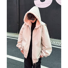 2024新款美式秋冬加厚毛领座山雕连帽夹克外套男女保暖棉服M6155，男装夹克，星座506