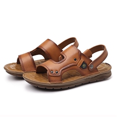 凉鞋男夏2025新款外穿透气皮凉鞋真皮拖鞋男沙滩鞋，男鞋凉鞋，电商A223