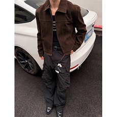 网图短款麂皮绒夹克秋季时尚外套1209-1-JK27-P88，男装夹克，星座1209-1