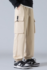 休闲裤男夏季新款港风宽松冰丝垂顺工装裤K6602-P42，男装休闲裤，星座214-3