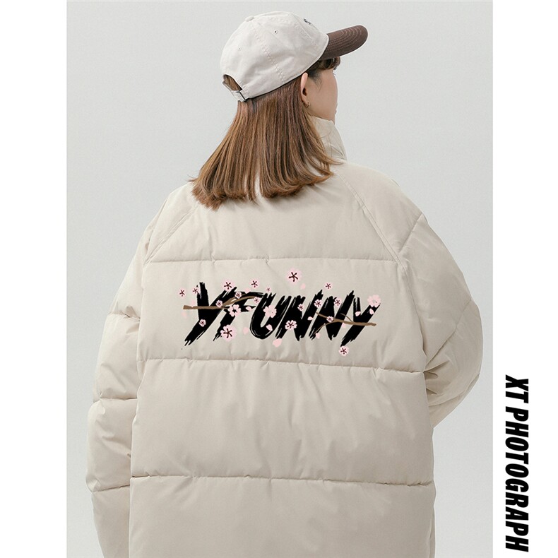 中性风23冬季百搭宽松字母印花棉服外套TPMY63703特批P75控128,男装棉衣,电商A268