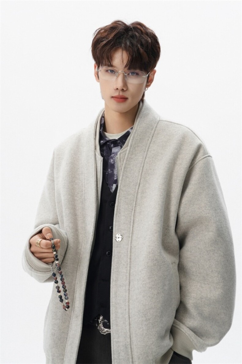 秋冬加棉加厚假两件短款毛呢夹克外套男韩系星座812-JK29-P128,男装夹克,星座812