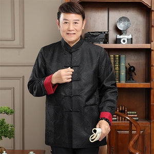 25年长货春秋风唐装外套男士中老年中式复古盘扣夹克上衣图片
