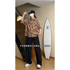 YK86064-P30100聚酯纤维冰丝衬衫男夏季薄款夏威夷花衬衣，男装衬衫，电商A086-1