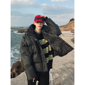 网络图现货！立领PU皮棉服外套高级设计感小众短款棉服RMY29-P100图片