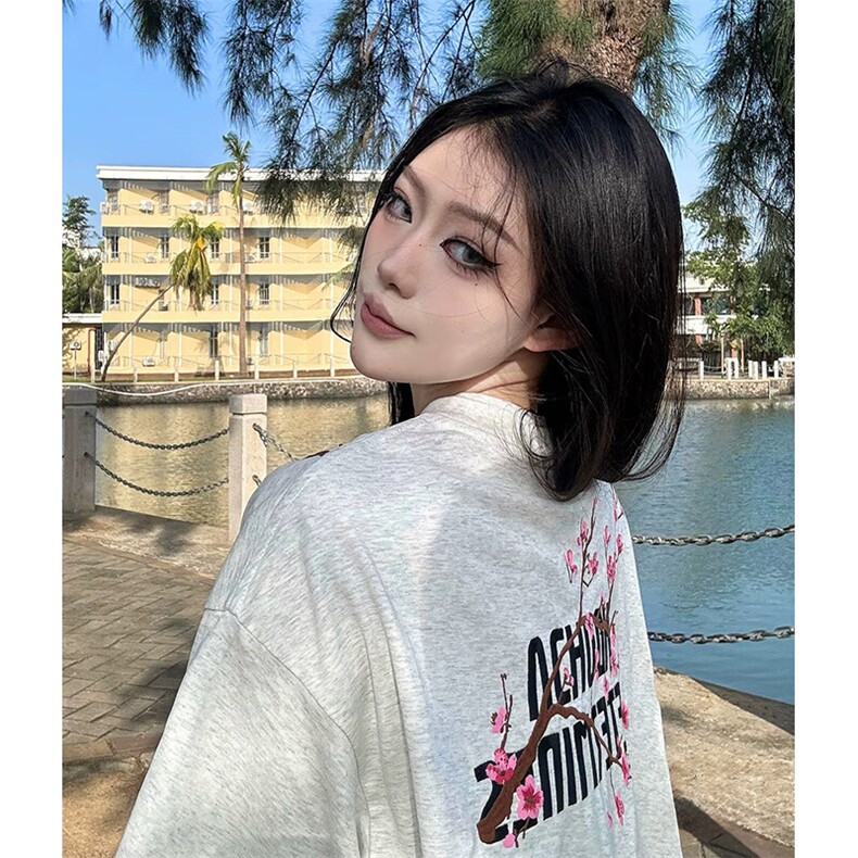 万针全刺绣工艺抖音得物高品质260克重磅纯棉双纱美式高街短袖T恤,男装T恤,电商A486