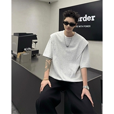 解构短袖T恤X7124-TP22不夏季美式高街设计感半袖体恤男，男装T恤，电商A102