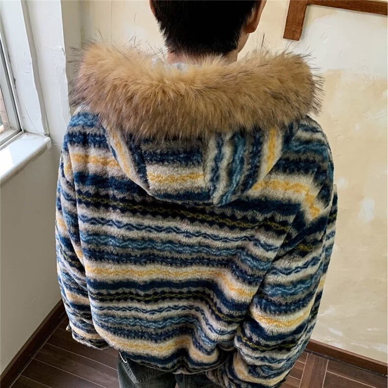 现货潮流费尔岛毛绒外套冬季慵懒风复古绒感保暖上衣MY280/P130,男装棉衣,星座205-3
