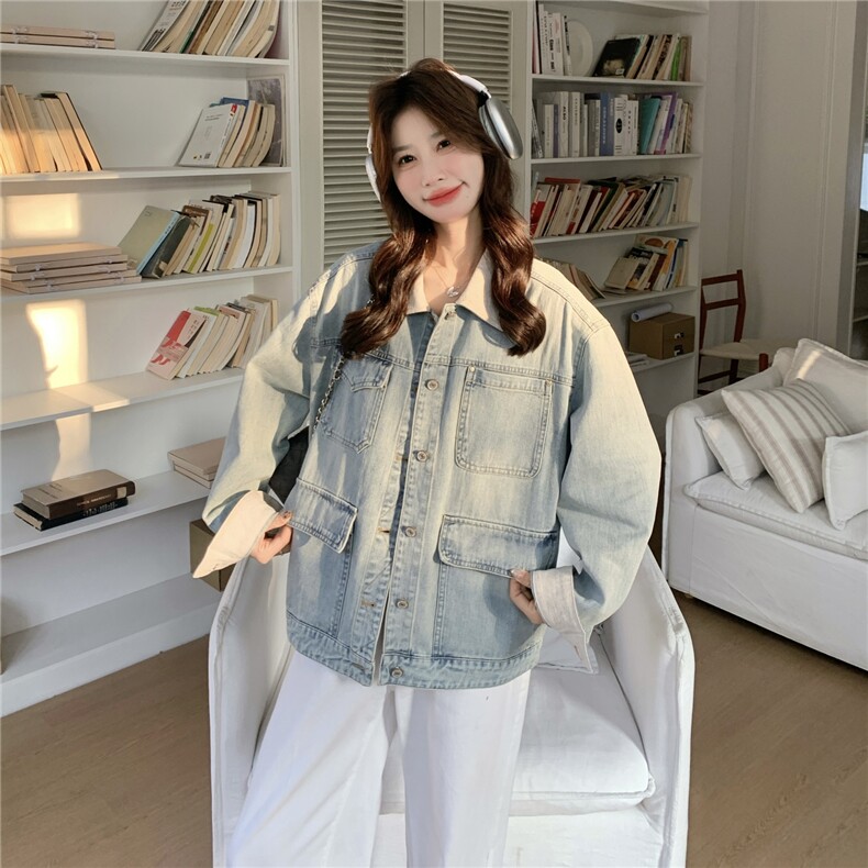 春季新款撞色牛仔休闲外套2c307-901p165k268,女装短外套,2C307
