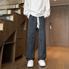 8XL-M大码扎染脏脏卫裤运动裤侧边褶皱休闲长裤直筒裤子KZ1928P58，男装休闲裤，电商B238