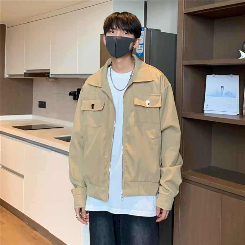 F556P58秋冬男装夹克休闲男生外套棕色潮牌,男装夹克,星座512-6