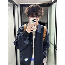 1506-1/JF0161/P49藏青色飞行员夹克秋季美式男生外套翻领棒球服1，男装夹克，星座1506-1