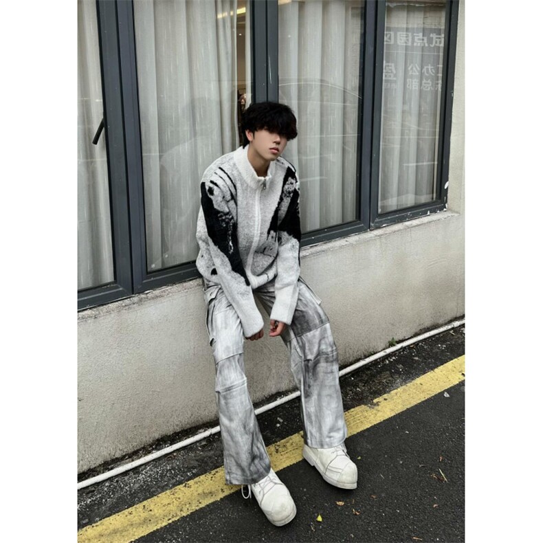 【有货】cleanfit撞色毛衣男秋冬高级痞帅开衫针织衫B06LL-特P68,男装针织衫/毛衣,星座1007（原301D）