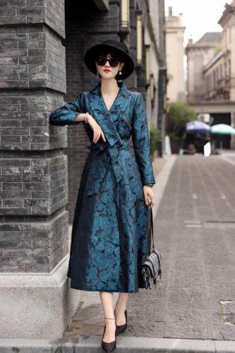 秋季这款进口提花风衣裙，女装风衣，澳洛菲