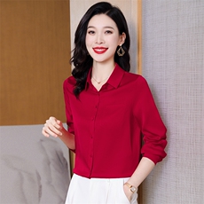 真丝春装优雅气质真丝衬衫女短袖宽松显瘦印花上衣时尚，女装衬衫，阿舍尔精品
