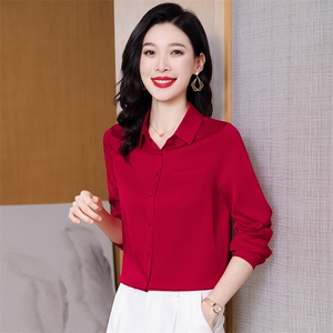 真丝春装优雅气质真丝衬衫女短袖宽松显瘦印花上衣时尚图片