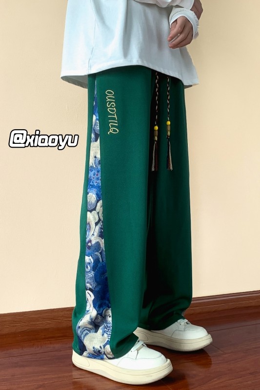 XZ616早秋季新款风刺绣拼接休闲裤TY914M-5XLP45控58,男装休闲裤,星座512A（原616）