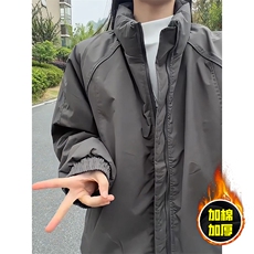 现货美式高街休闲棉衣夹克三防立领纯色户外工装加厚棉服外套，男装夹克，电商A486
