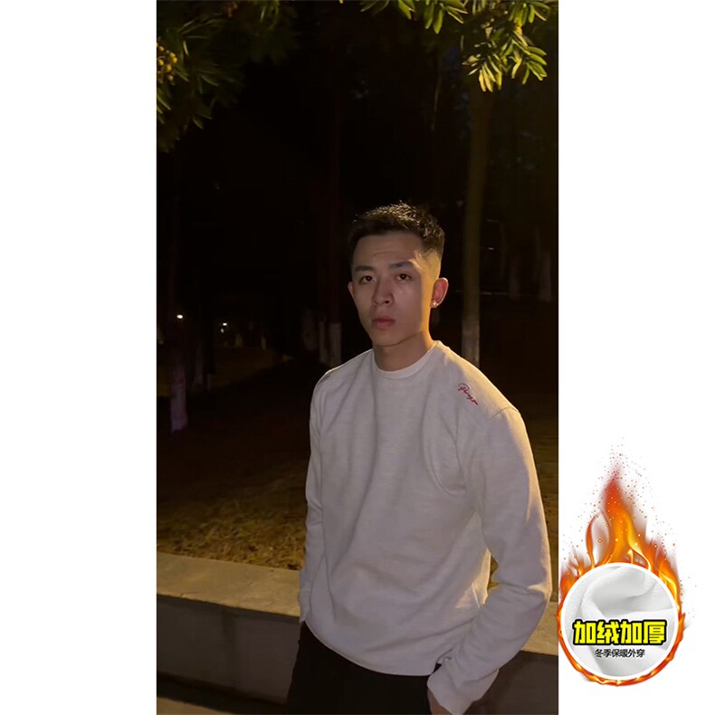 重磅加绒硬挺boxy男女美式高街蜂窝华夫格刺绣圆领长袖卫衣打底衫,男装T恤,电商A486