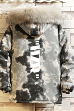 MC49002-P135大毛领迷彩衣男大码加厚服男袄子砖墙挂拍，男装棉衣，电商A040A