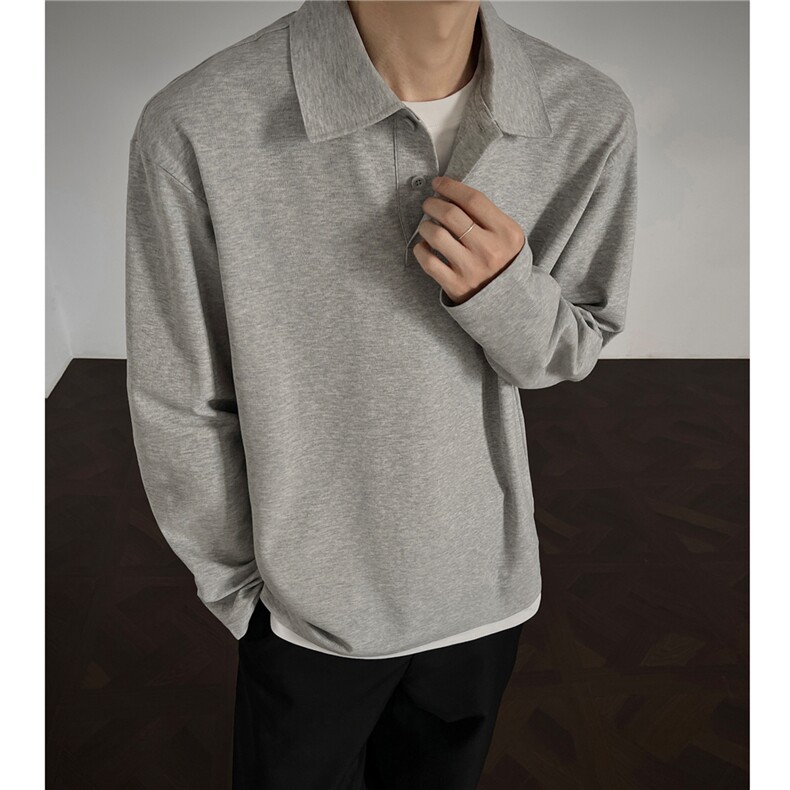 25秋装新品珠地棉假两件polo衫男长袖T恤打底衫H1117特P39，男装Polo衫，电商A341