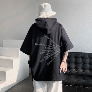 DSA028-MQA2332 P38 夏季复古潮牌连帽工装短袖男百搭休闲卫衣图片