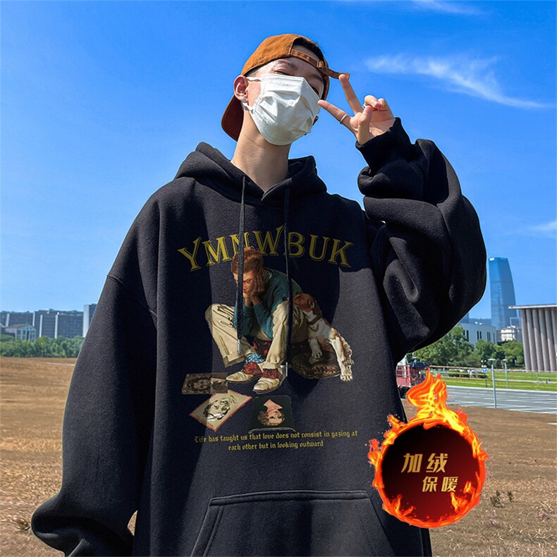 500克重磅秋冬美式加绒加厚卫衣外套DL157常规特P35绒特P40,男装卫衣,电商A486