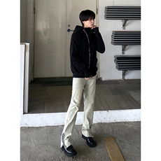 B221美式ins高街暗黑拉链宽松开衫卫衣连帽外套SY2314-P80控108，男装卫衣，电商B221