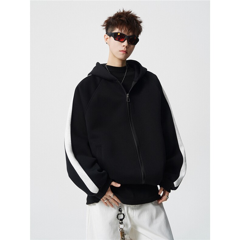 重磅拼色男女连帽卫衣特P60M-3XL,男装卫衣,电商B325