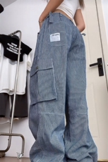903-AK81-特P65【89】S-3XL美式条纹工装牛仔裤！9，男装牛仔裤，星座903
