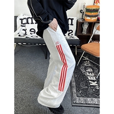 2024新款hiphop三条杠宽松垂感直筒运动休闲卫裤男现货K8182-P36，男装休闲裤，星座512-3