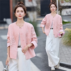 2026春秋新款圆领短外套新中式时尚女上衣，女装短外套，妙形