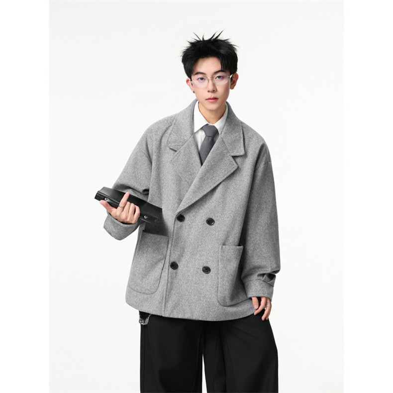 羊驼绒双排扣加绒加厚毛呢大衣504-F57-P90控128（加绒P100控148,男装风衣,星座504