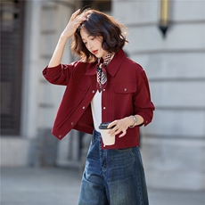 现货秒发2025秋冬新款韩版时尚学院风休闲宽松外套百搭女短外套，女装短外套，铭街依杨