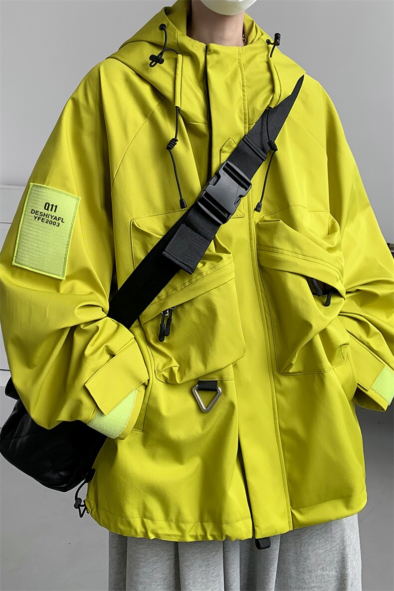 8XL-M特大码冲锋衣防水宽松工装风男夹克外套JK1306P90控118,男装夹克,电商D206-1