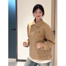 重工刺绣星光熠熠设计感卡其色复古工装夹JK545，男装工装外套，星座516A