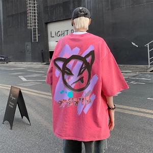 B239-X1019-P38 美式小恶魔 短袖落肩袖短袖T恤男图片