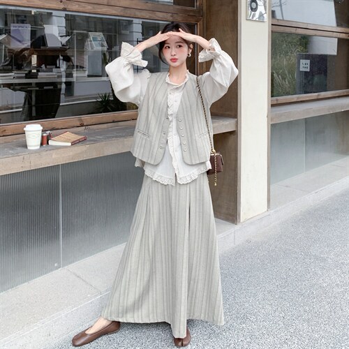 宫廷三件套马甲十衬衣十裙子三件套套裙2C267-118-P205-K295，女装套装/套裙，茵姿媚