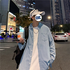 衬衫男长袖韩版潮流痞帅工装衬衣港风潮牌宽松休闲外套CS980-P45，男装衬衫，星座1008