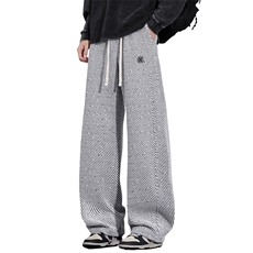 美式潮牌休闲裤男生秋冬宽松阔腿垂感直筒运动百搭裤子Z2601-P45，男装休闲裤，星座509