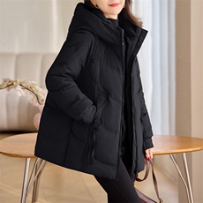 2024冬新品时尚休闲显瘦保暖连帽羽绒服90白鸭绒，女装羽绒服，余墨