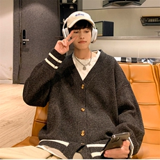 2023秋冬季新款学院风韩版宽松针织衫V领开衫毛衣外套M801-P56，男装针织衫/毛衣，星座512-2