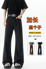 美式高街弯刀裤微喇裤子男款190cm115高个子加长直筒西裤KZ059P50，男装休闲裤，电商B312