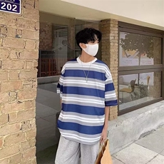 2024春夏季新款男休闲圆领条纹短袖T恤HT51P25，男装T恤，星座1116-2