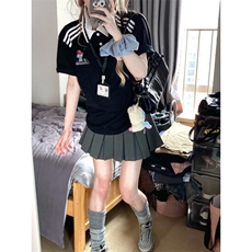 DTX88LL-P32刺绣小狗翻领polo衫短袖t恤男女设计感小众，男装Polo衫，星座1007（原301D）